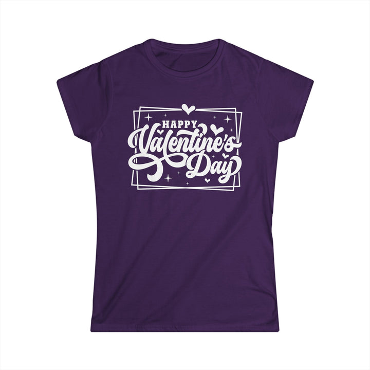 Happy Valentine's Day W/Hearts - Women's Softstyle Tee