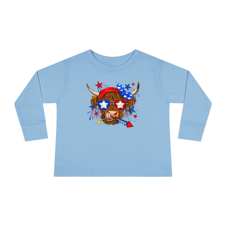 4th Of July Cow - Toddler Long Sleeve Tee