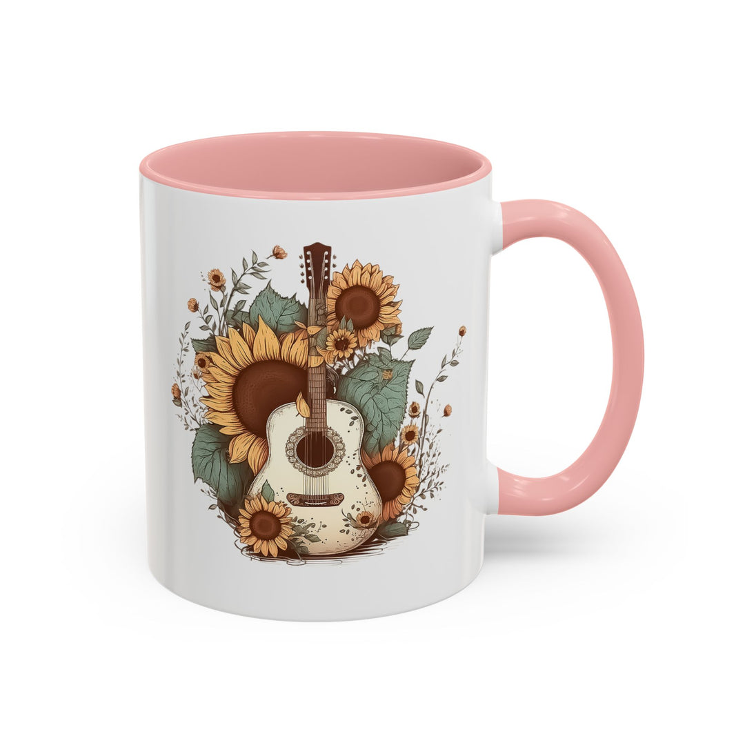 Sunflower Guitar - Accent Coffee Mug (11, 15oz)