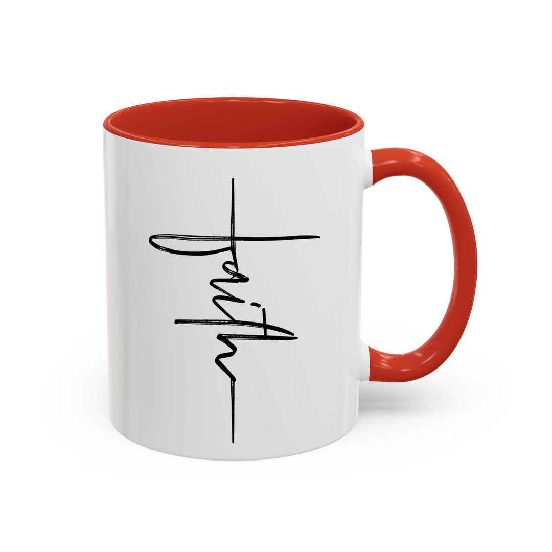 Faith Cross - Accent Coffee Mug (11, 15oz)