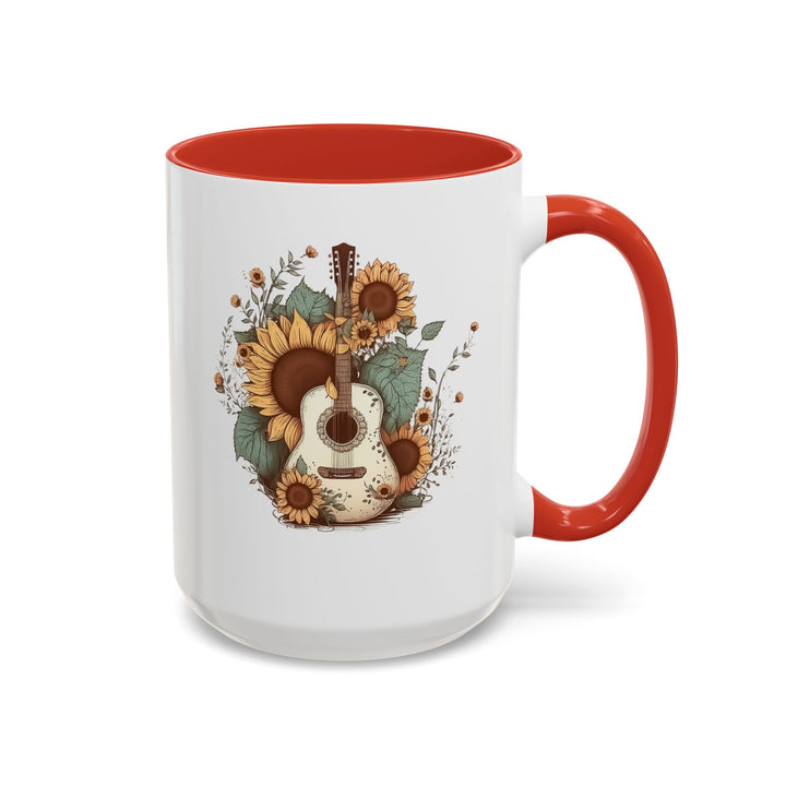 Sunflower Guitar - Accent Coffee Mug (11, 15oz)