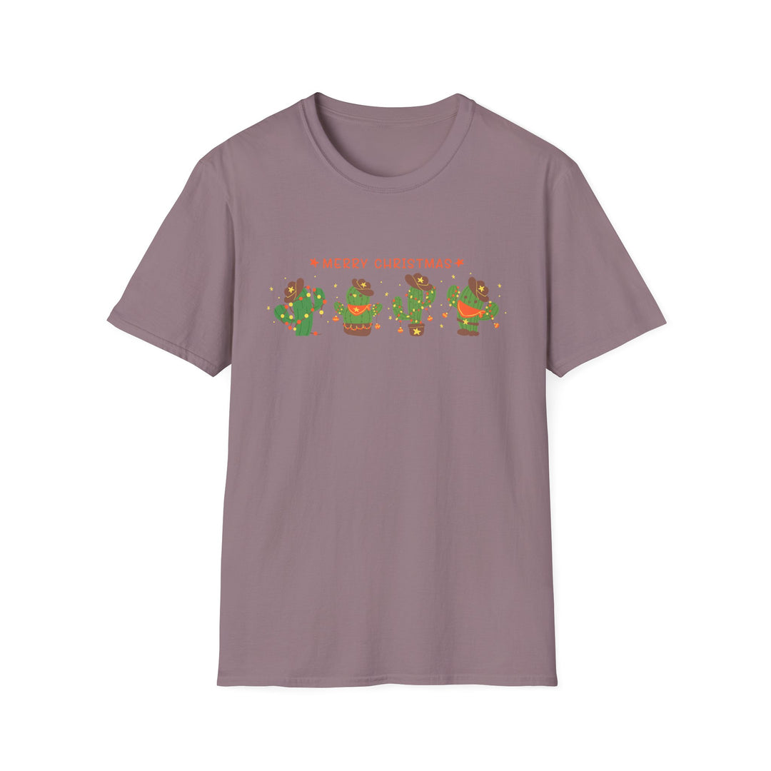 Merry Christmas Cactus - Unisex Softstyle T-Shirt