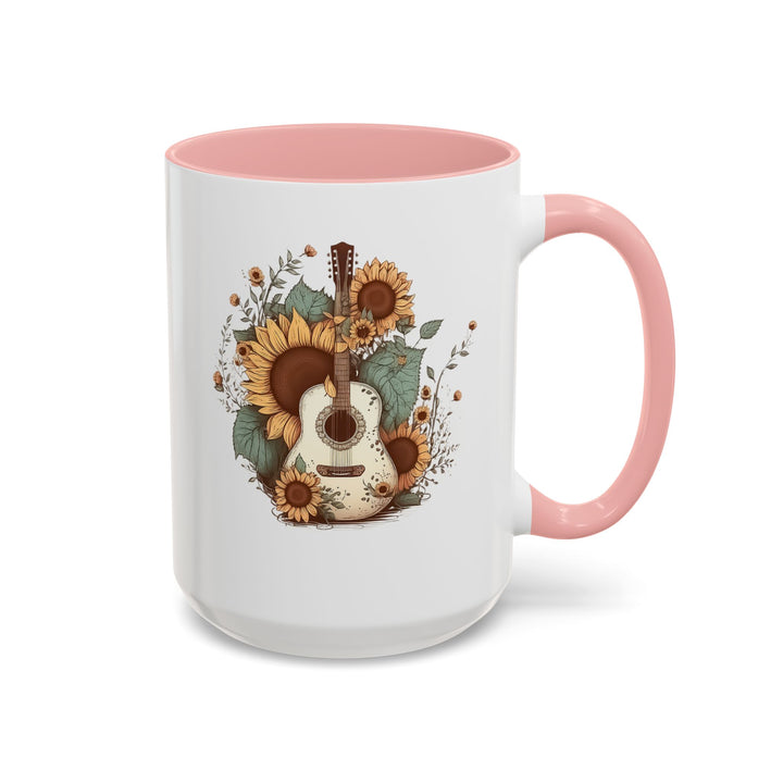 Sunflower Guitar - Accent Coffee Mug (11, 15oz)