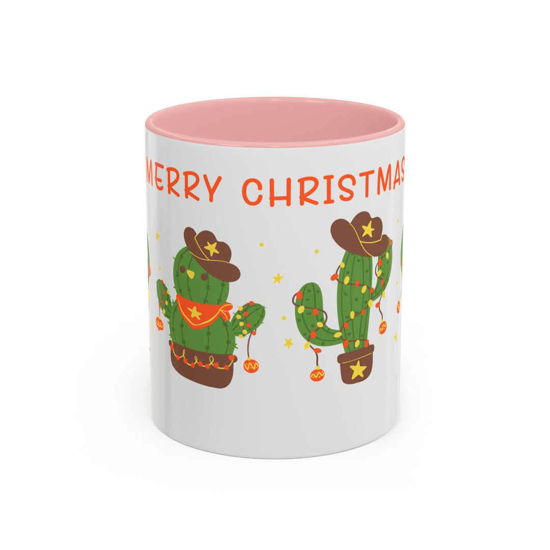 Merry Christmas Cactus -  Accent Coffee Mug (11, 15oz)