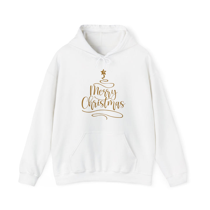 Merry Christmas Gold Tree - Unisex Heavy Blend™ Hooded Sweatshirt
