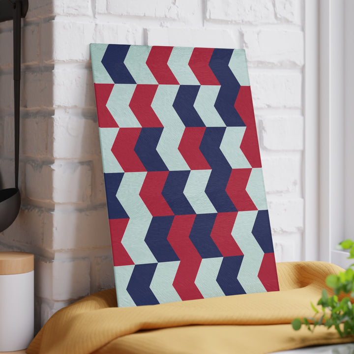 Patriotic Abstract - Glass Cutting Board