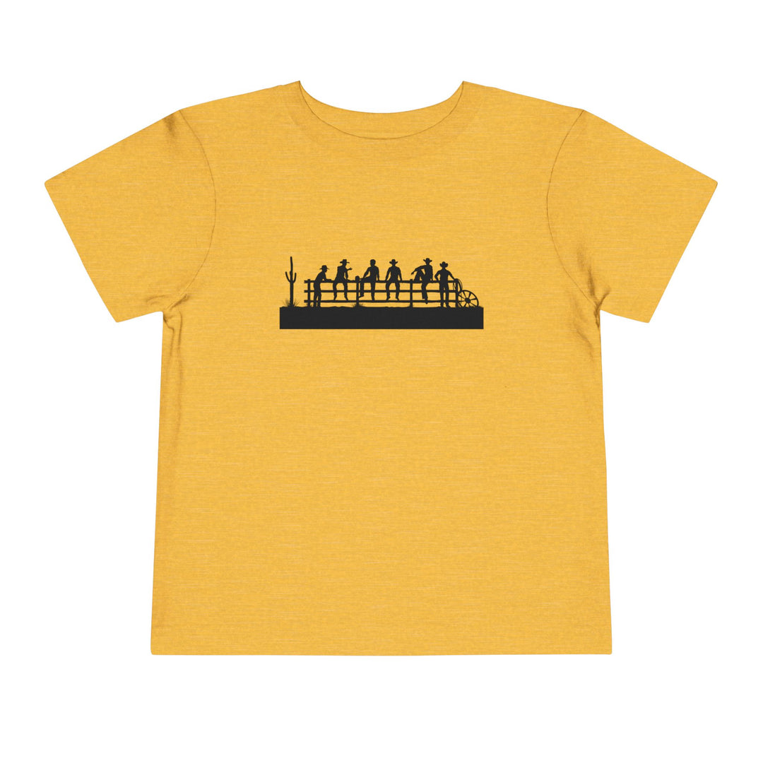 Cowboys On Fence Silhouette - Toddler Short Sleeve Tee