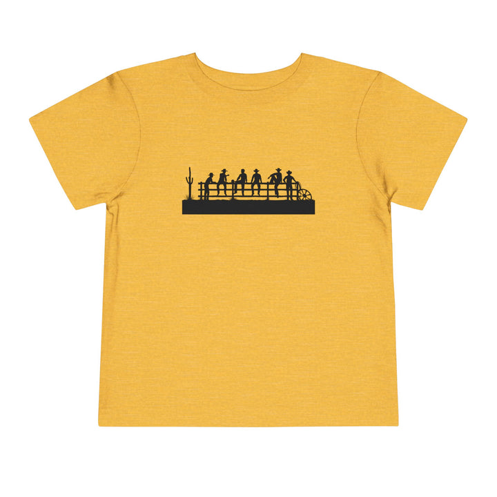 Cowboys On Fence Silhouette - Toddler Short Sleeve Tee