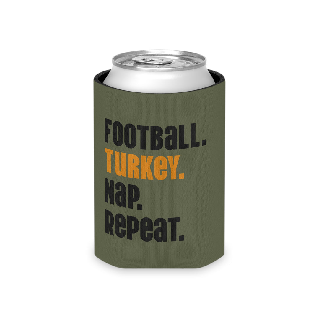 Football Turkey Nap Repeat - Can Cooler