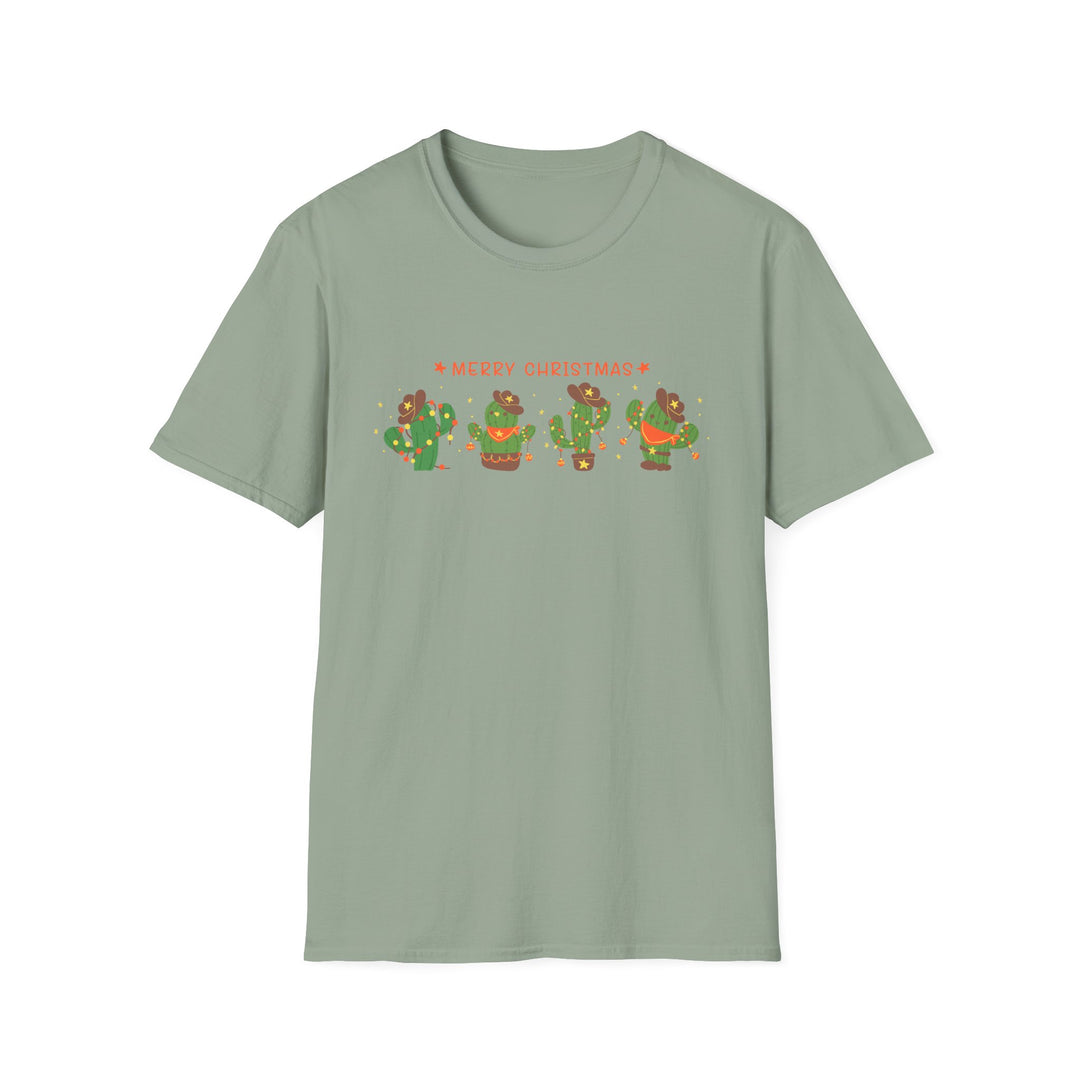 Merry Christmas Cactus - Unisex Softstyle T-Shirt