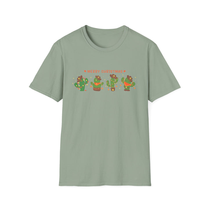 Merry Christmas Cactus - Unisex Softstyle T-Shirt