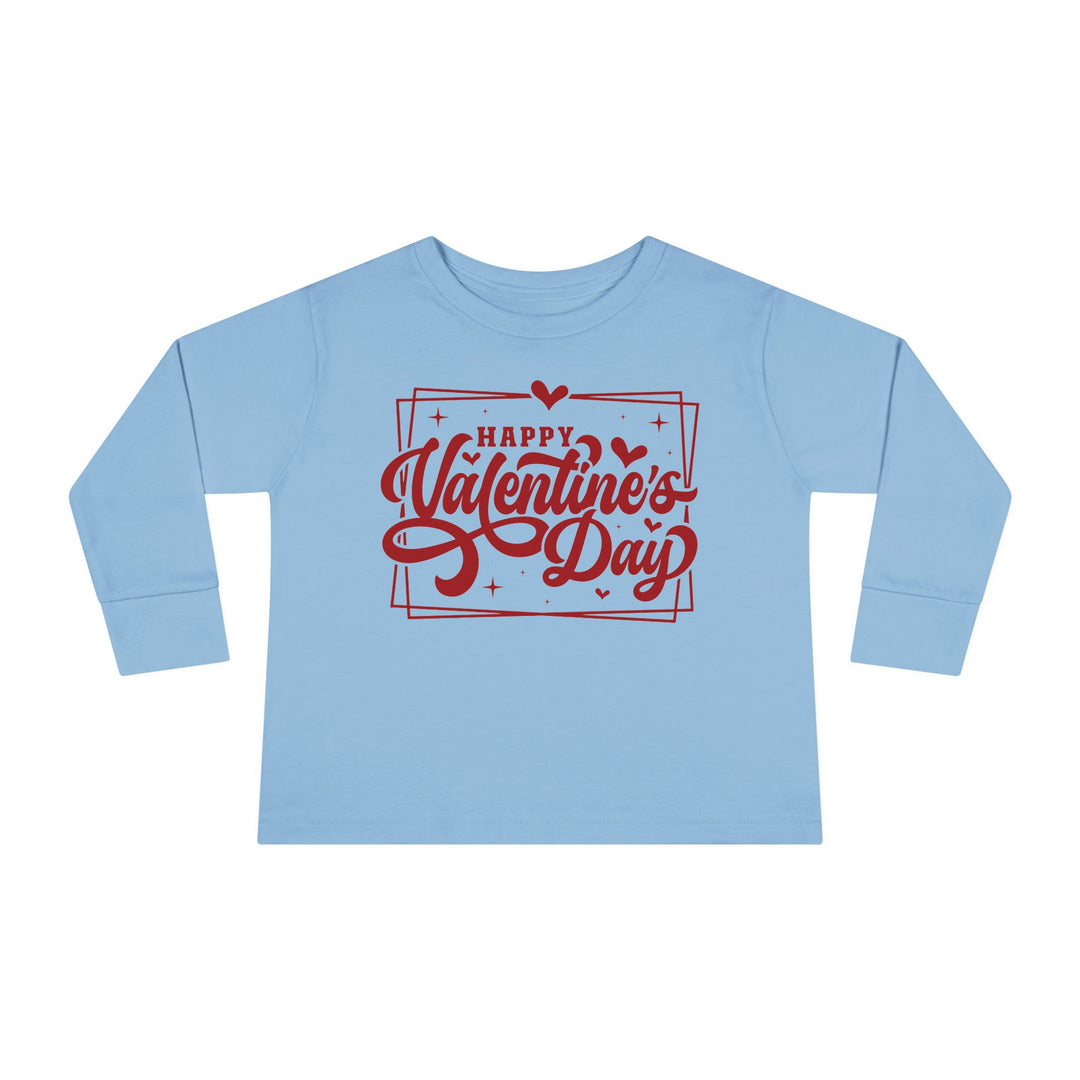 Happy Valentine's Day W/Hearts - Toddler Long Sleeve Tee