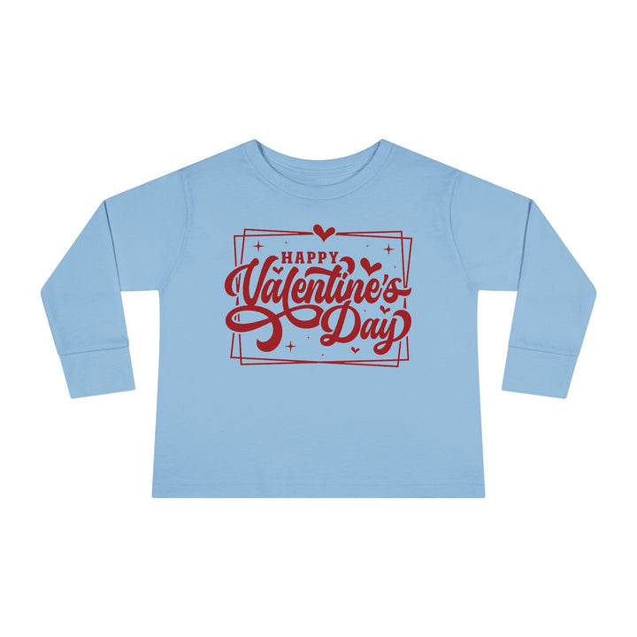 Happy Valentine's Day W/Hearts - Toddler Long Sleeve Tee