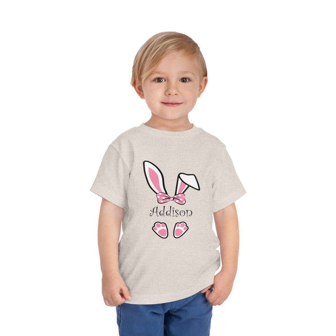 Personalized Girls Easter Bunny - Toddler Short Sleeve Tee