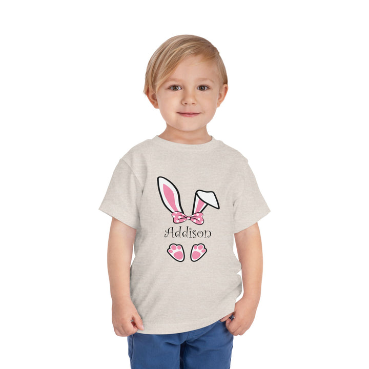 Personalized Girls Easter Bunny - Toddler Short Sleeve Tee