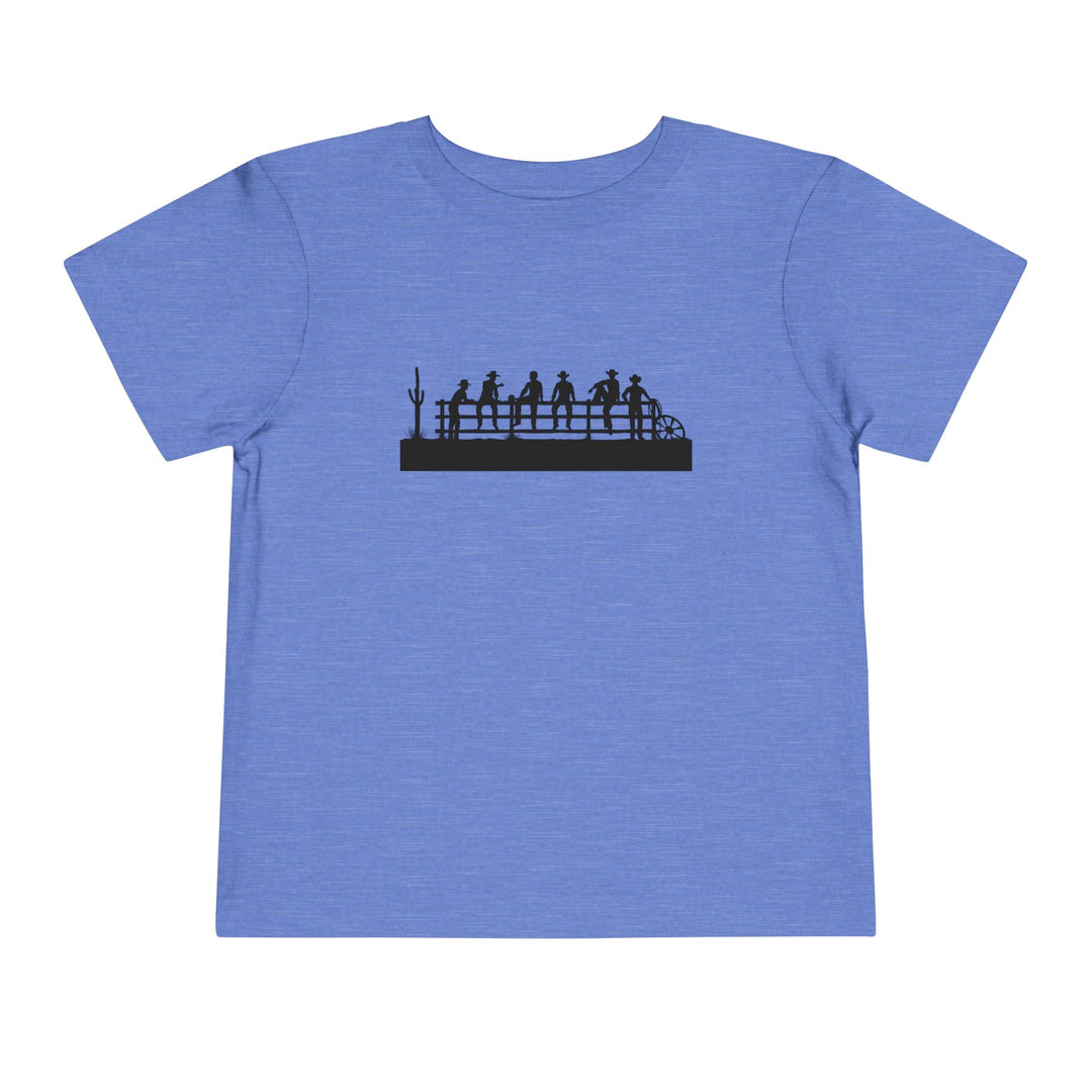 Cowboys On Fence Silhouette - Toddler Short Sleeve Tee
