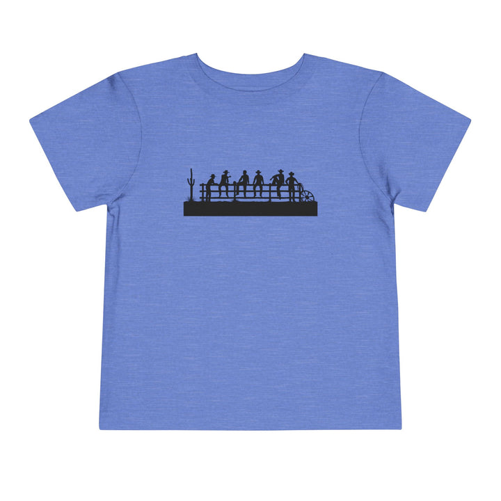 Cowboys On Fence Silhouette - Toddler Short Sleeve Tee