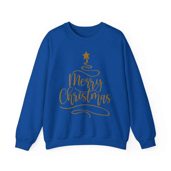 Merry Christmas Gold Tree - Unisex Heavy Blend™ Crewneck Sweatshirt