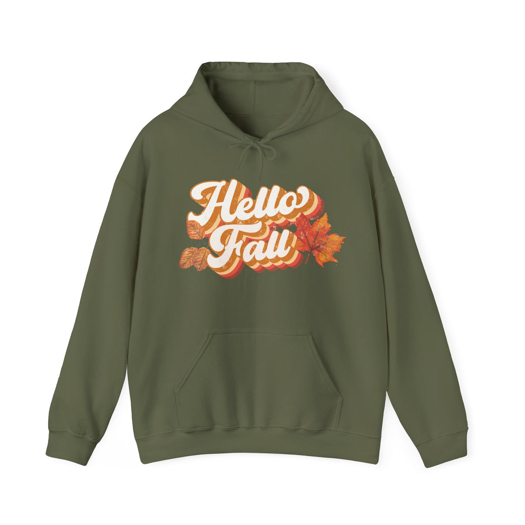 Retro Hello Fall - Unisex Heavy Blend™ Hooded Sweatshirt