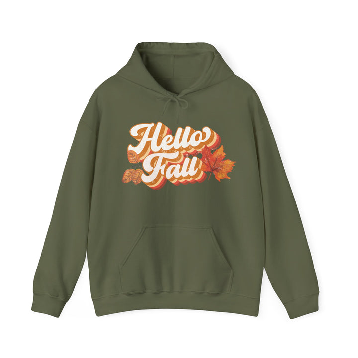 Retro Hello Fall - Unisex Heavy Blend™ Hooded Sweatshirt