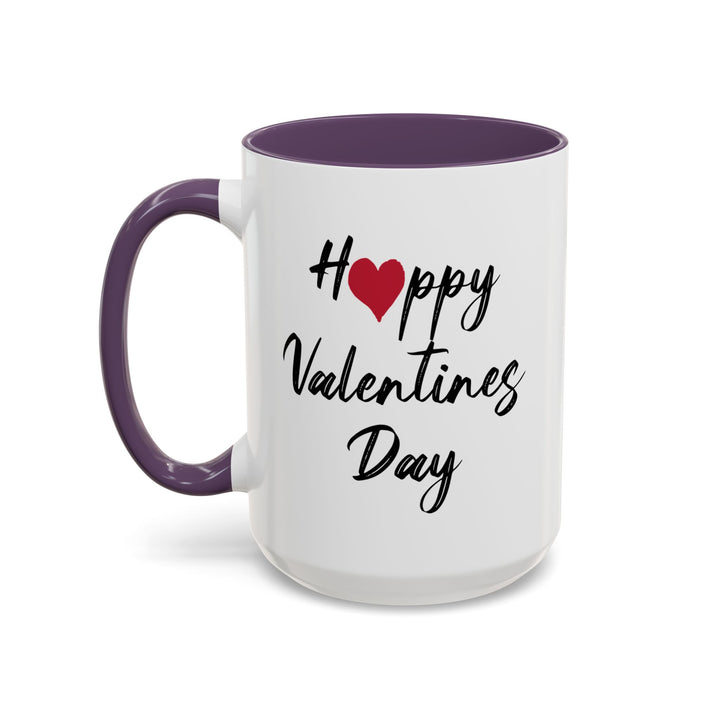 Happy Valentines Day - Accent Coffee Mug (11, 15oz)