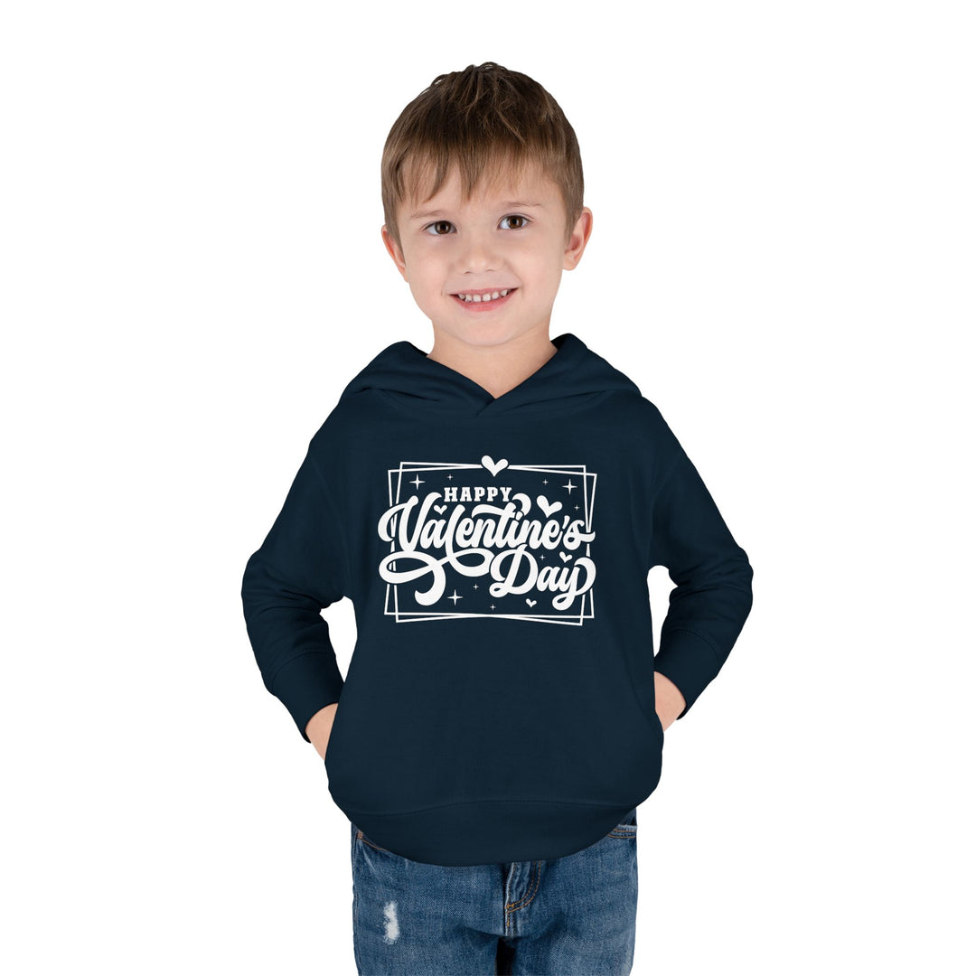 Happy Valentine's Day W/Hearts - Toddler Pullover Fleece Hoodie