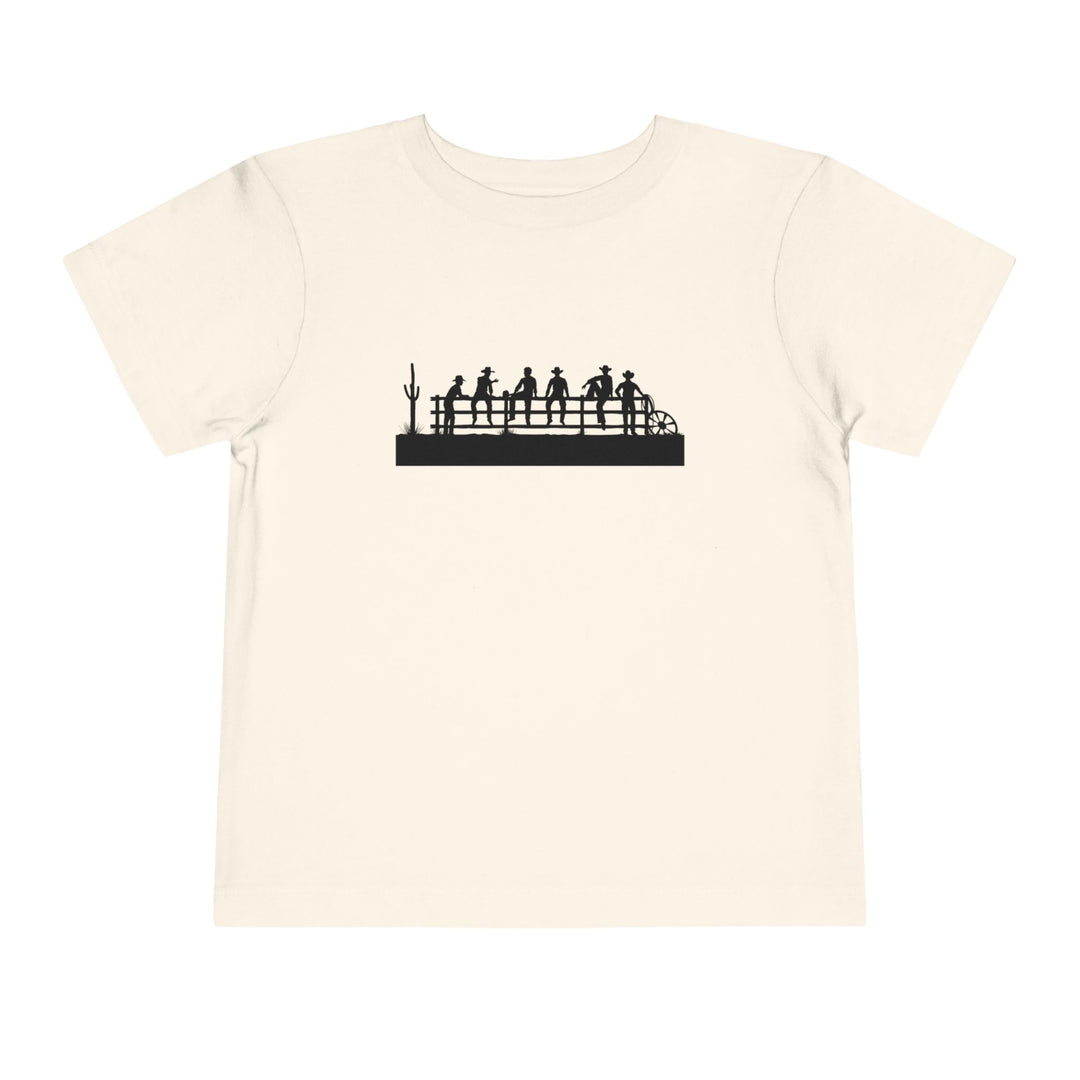 Cowboys On Fence Silhouette - Toddler Short Sleeve Tee