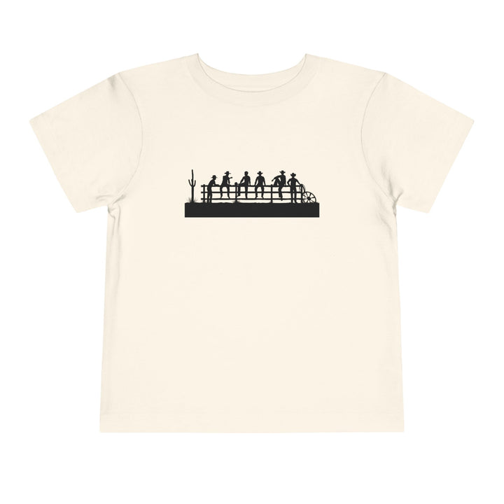 Cowboys On Fence Silhouette - Toddler Short Sleeve Tee