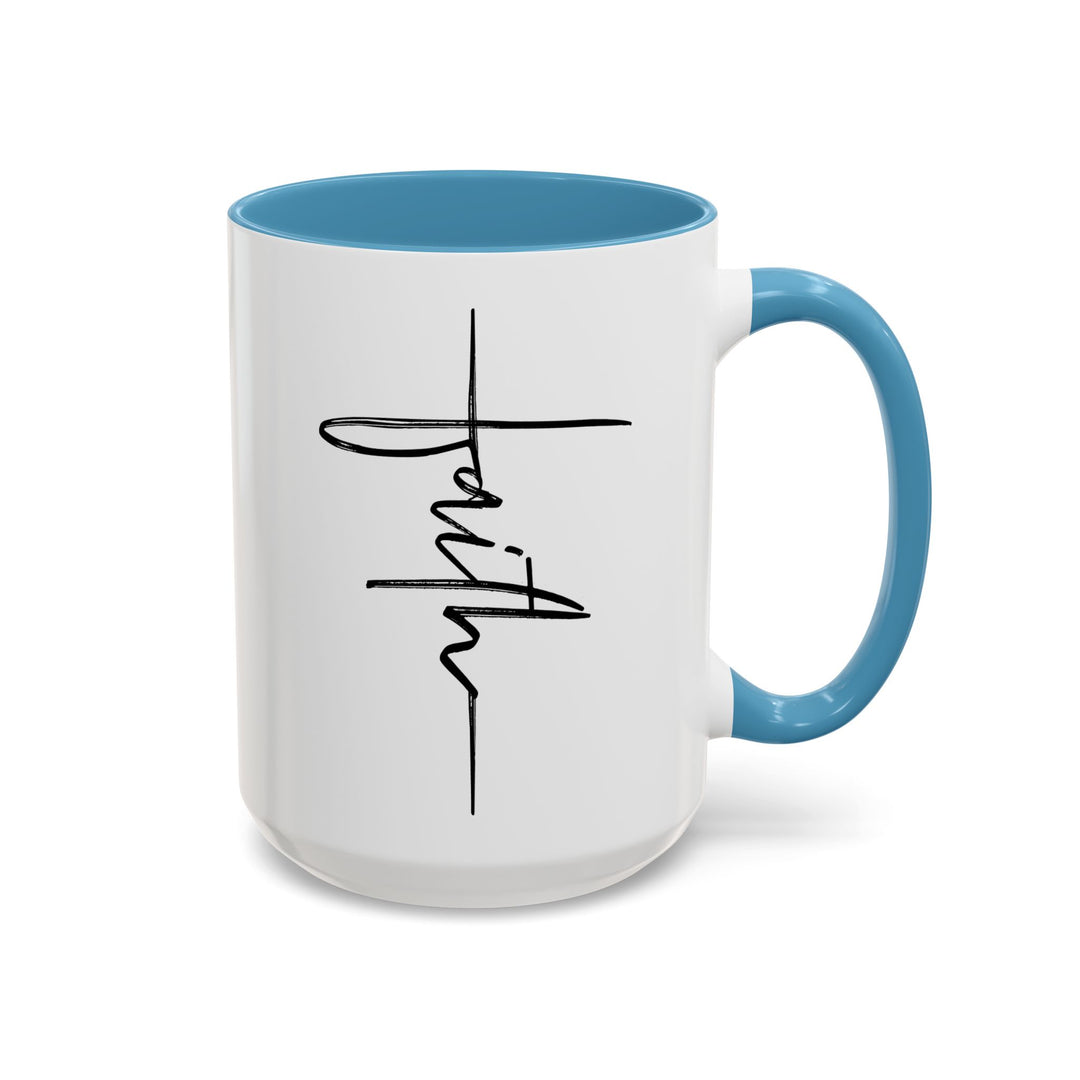 Faith Cross - Accent Coffee Mug (11, 15oz)