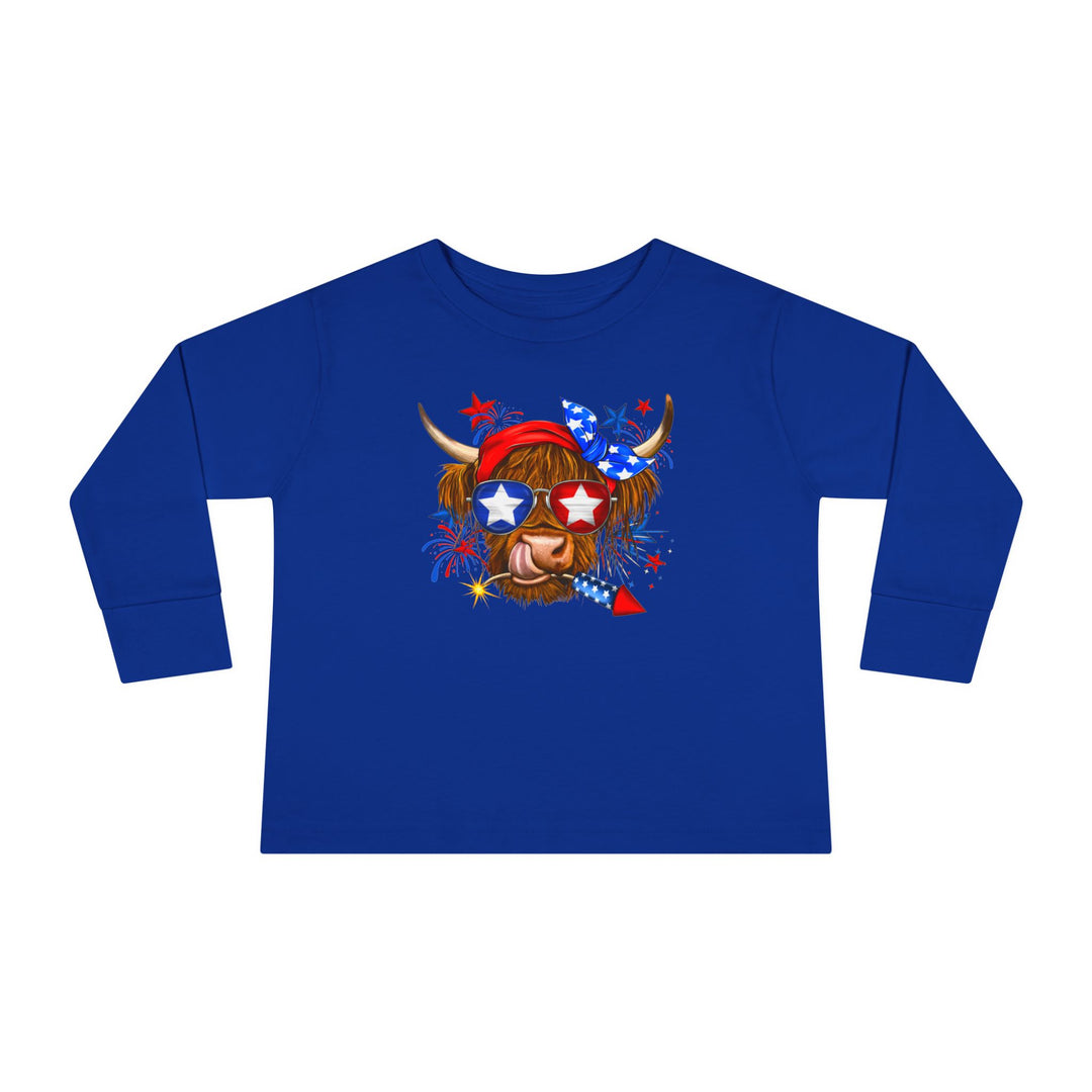 4th Of July Cow - Toddler Long Sleeve Tee