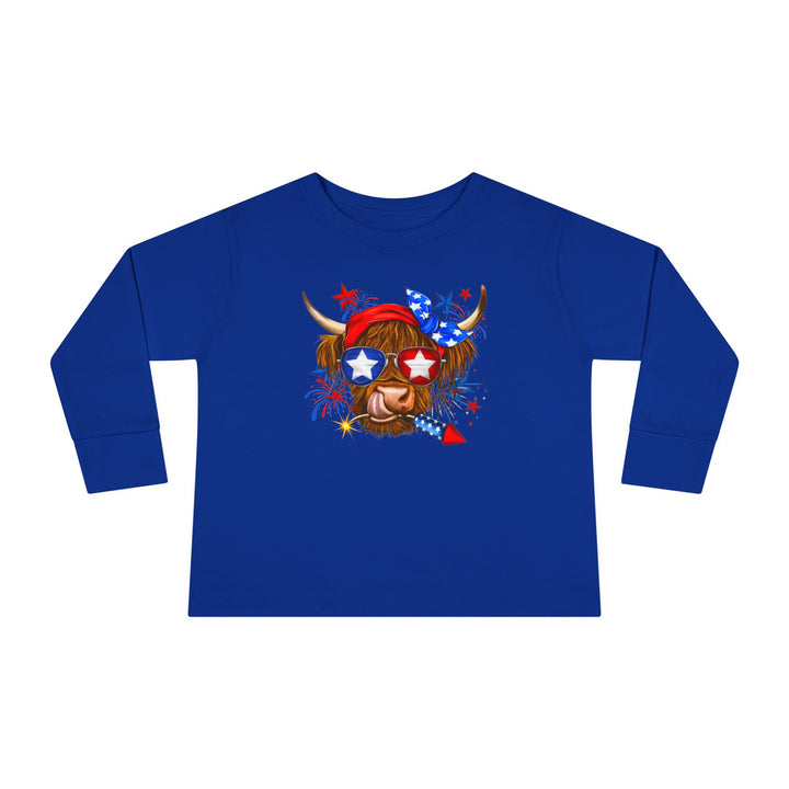 4th Of July Cow - Toddler Long Sleeve Tee
