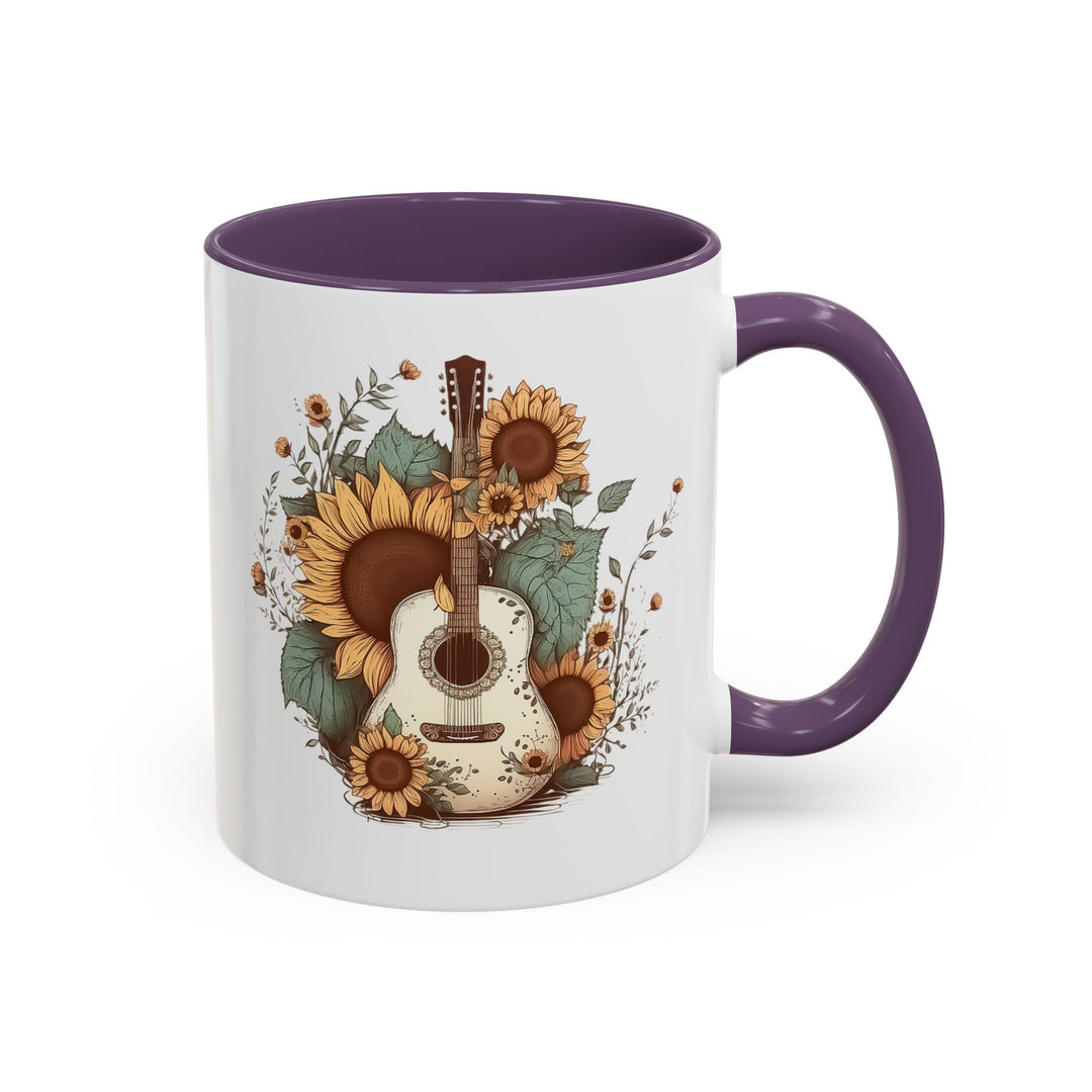 Sunflower Guitar - Accent Coffee Mug (11, 15oz)