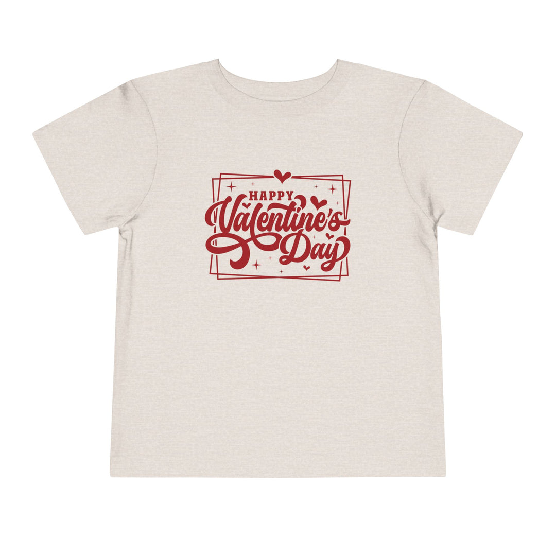 Happy Valentine's Day W/Hearts - Toddler Short Sleeve Tee