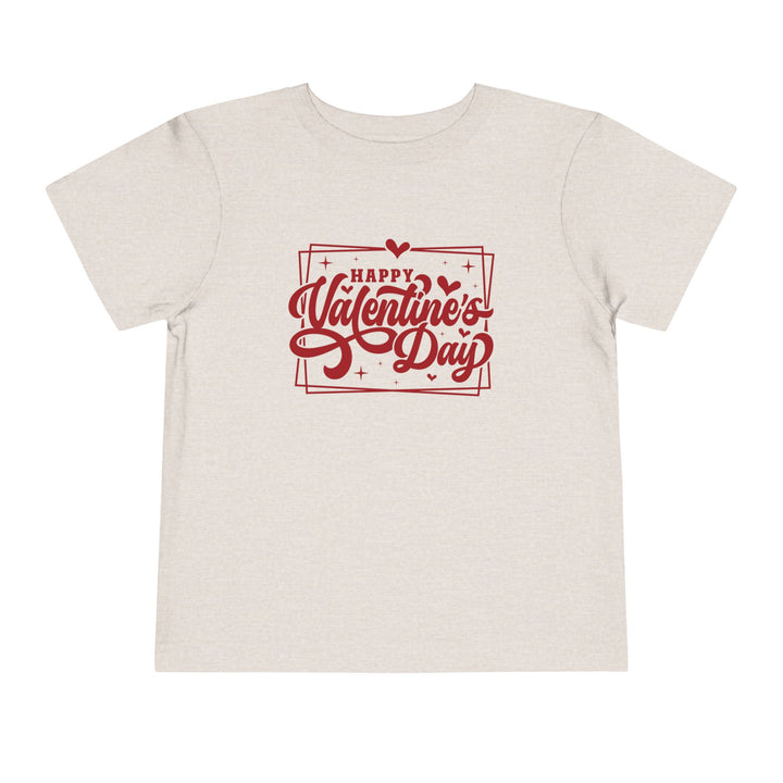Happy Valentine's Day W/Hearts - Toddler Short Sleeve Tee