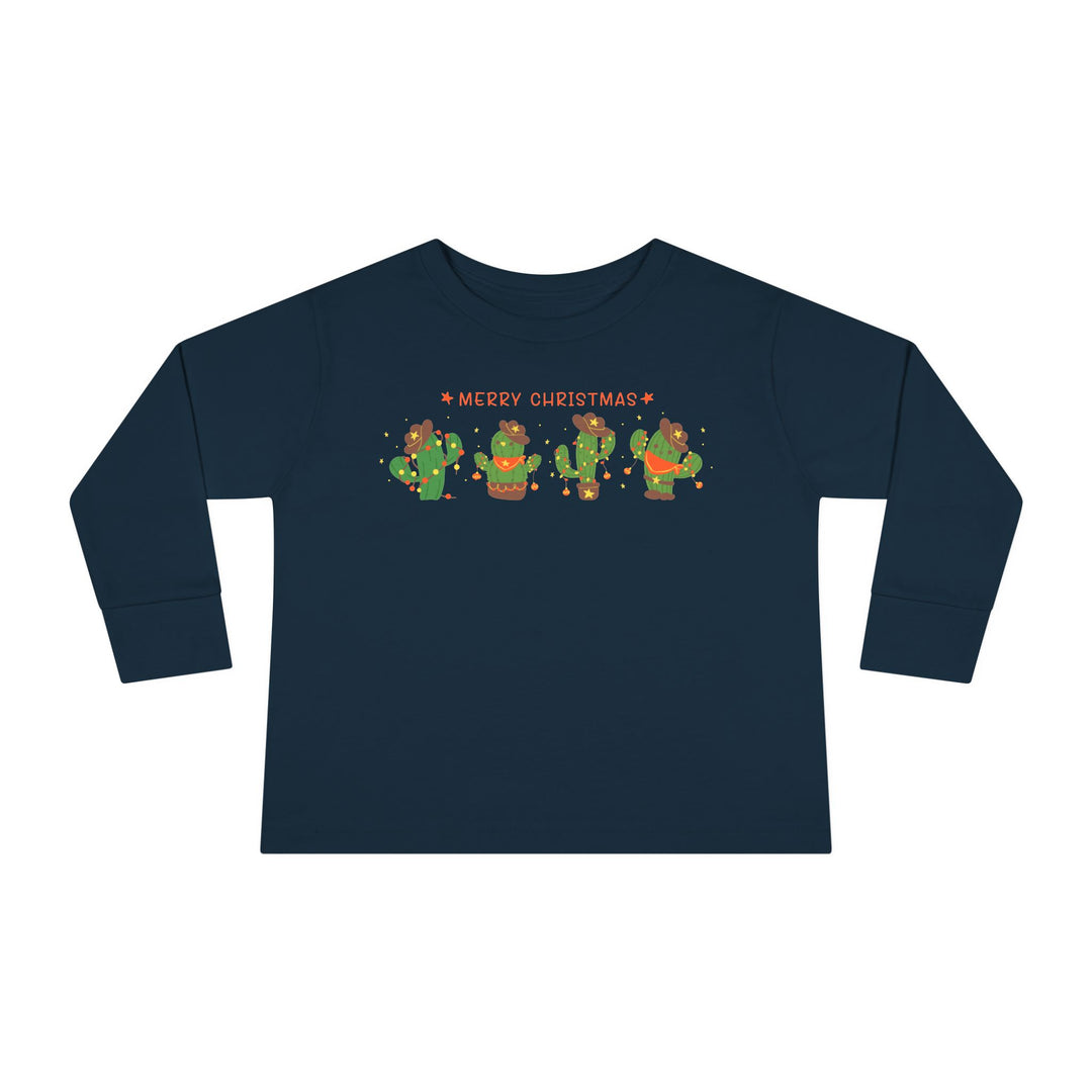 Merry Christmas Cactus - Toddler Long Sleeve Tee