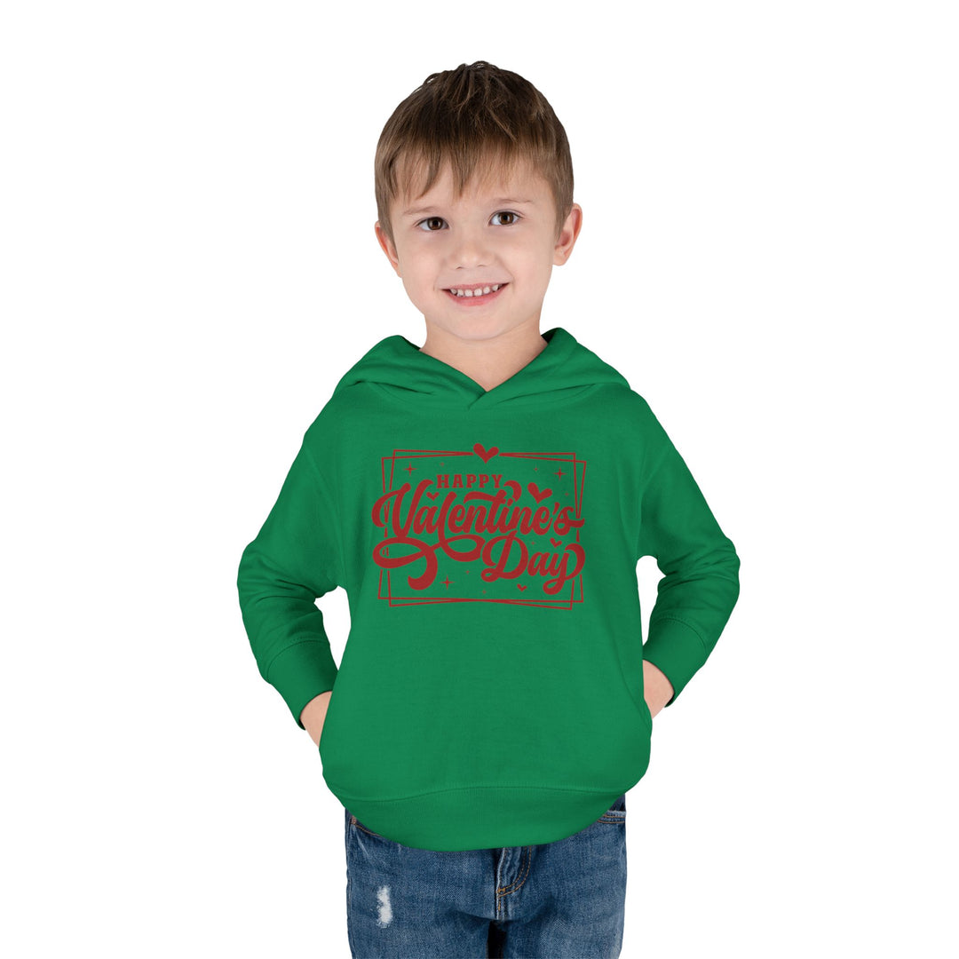 Happy Valentine's Day W/Hearts - Toddler Pullover Fleece Hoodie