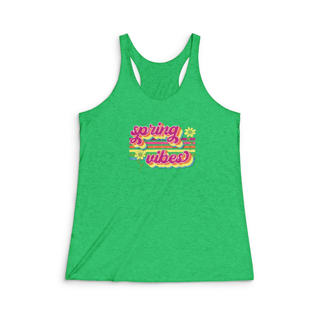 Spring Vibes Retro - Women's Tri-Blend Racerback Tank