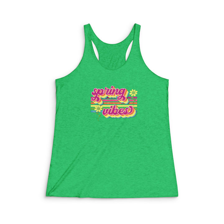 Spring Vibes Retro - Women's Tri-Blend Racerback Tank
