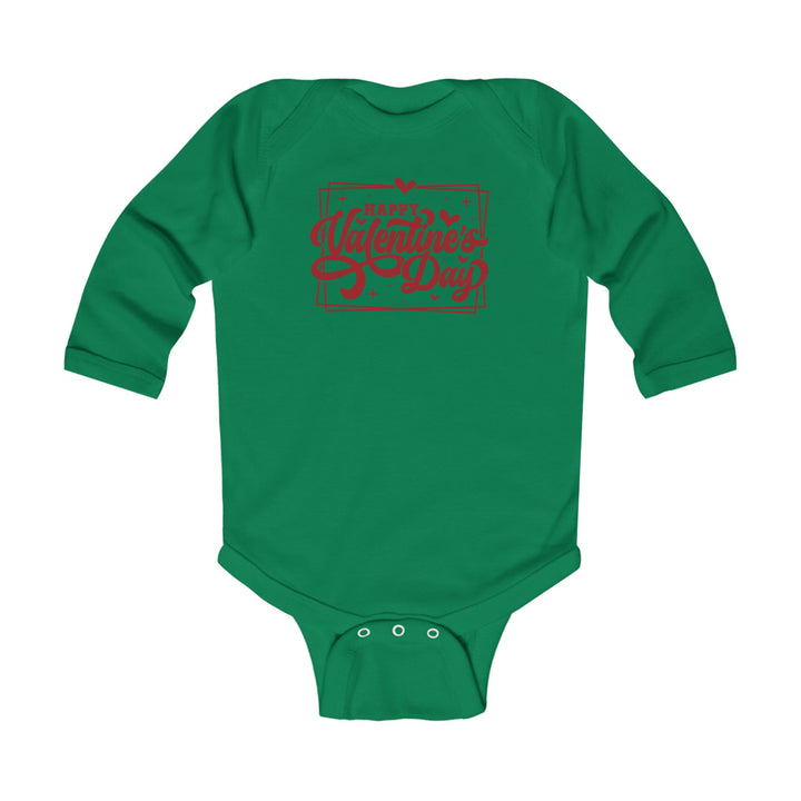 Happy Valentine's Day W/Hearts - Infant Long Sleeve Bodysuit