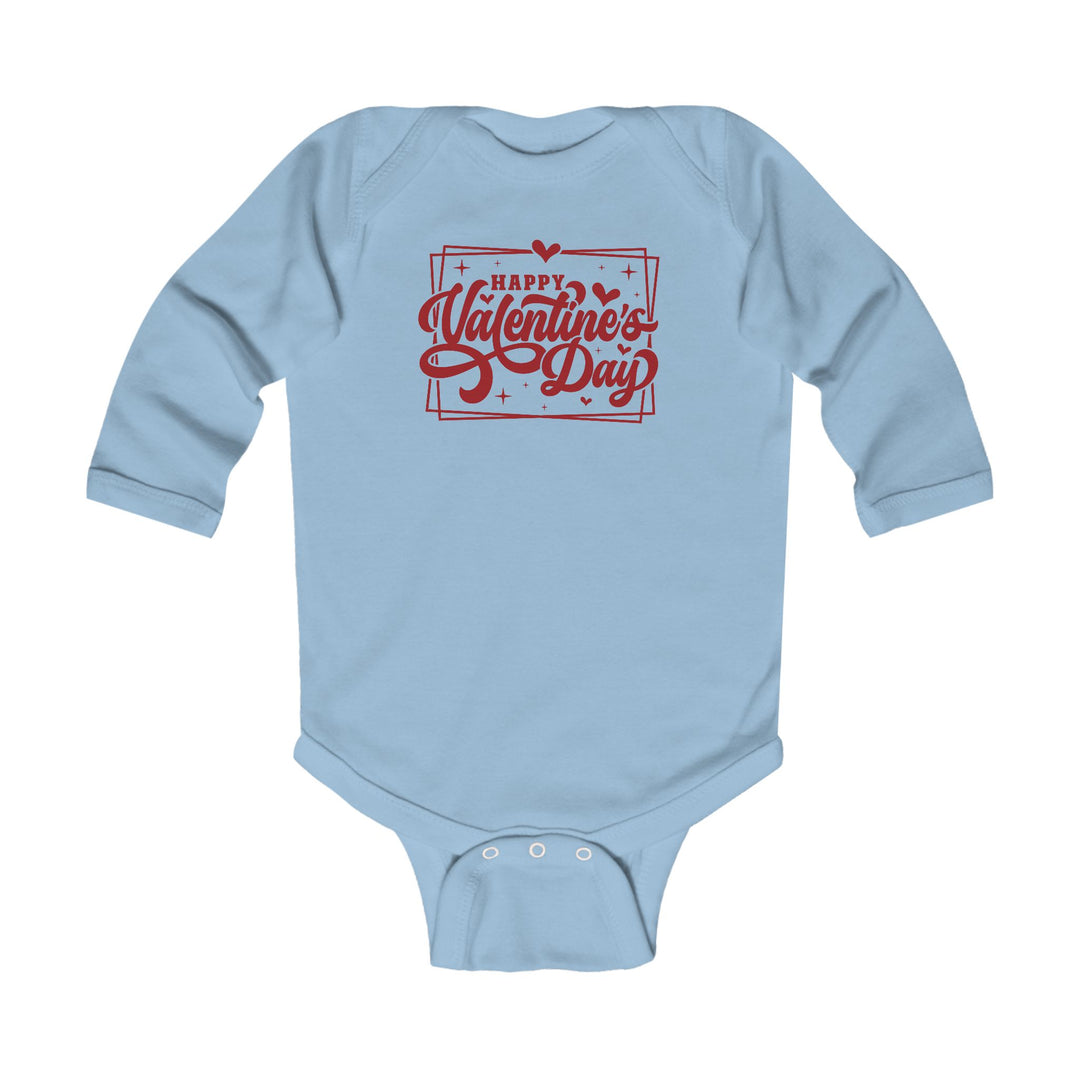 Happy Valentine's Day W/Hearts - Infant Long Sleeve Bodysuit