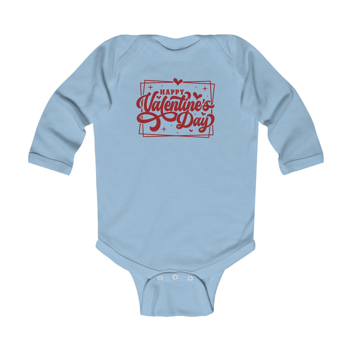 Happy Valentine's Day W/Hearts - Infant Long Sleeve Bodysuit