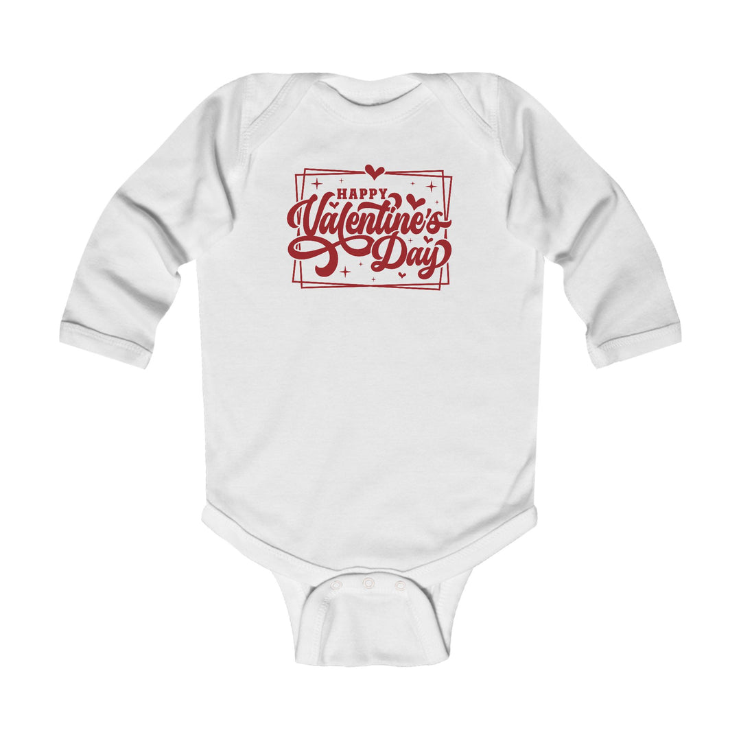 Happy Valentine's Day W/Hearts - Infant Long Sleeve Bodysuit