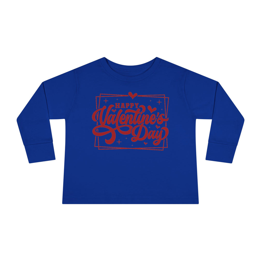 Happy Valentine's Day W/Hearts - Toddler Long Sleeve Tee