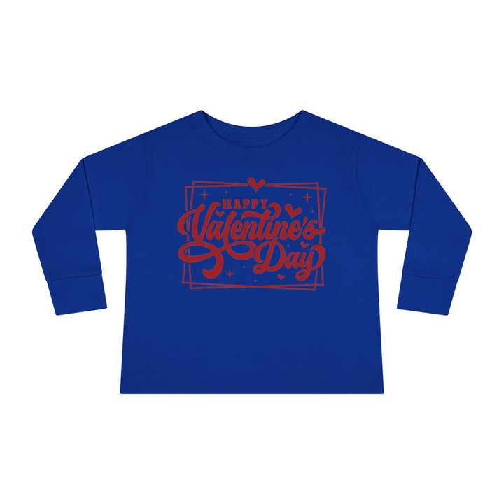 Happy Valentine's Day W/Hearts - Toddler Long Sleeve Tee