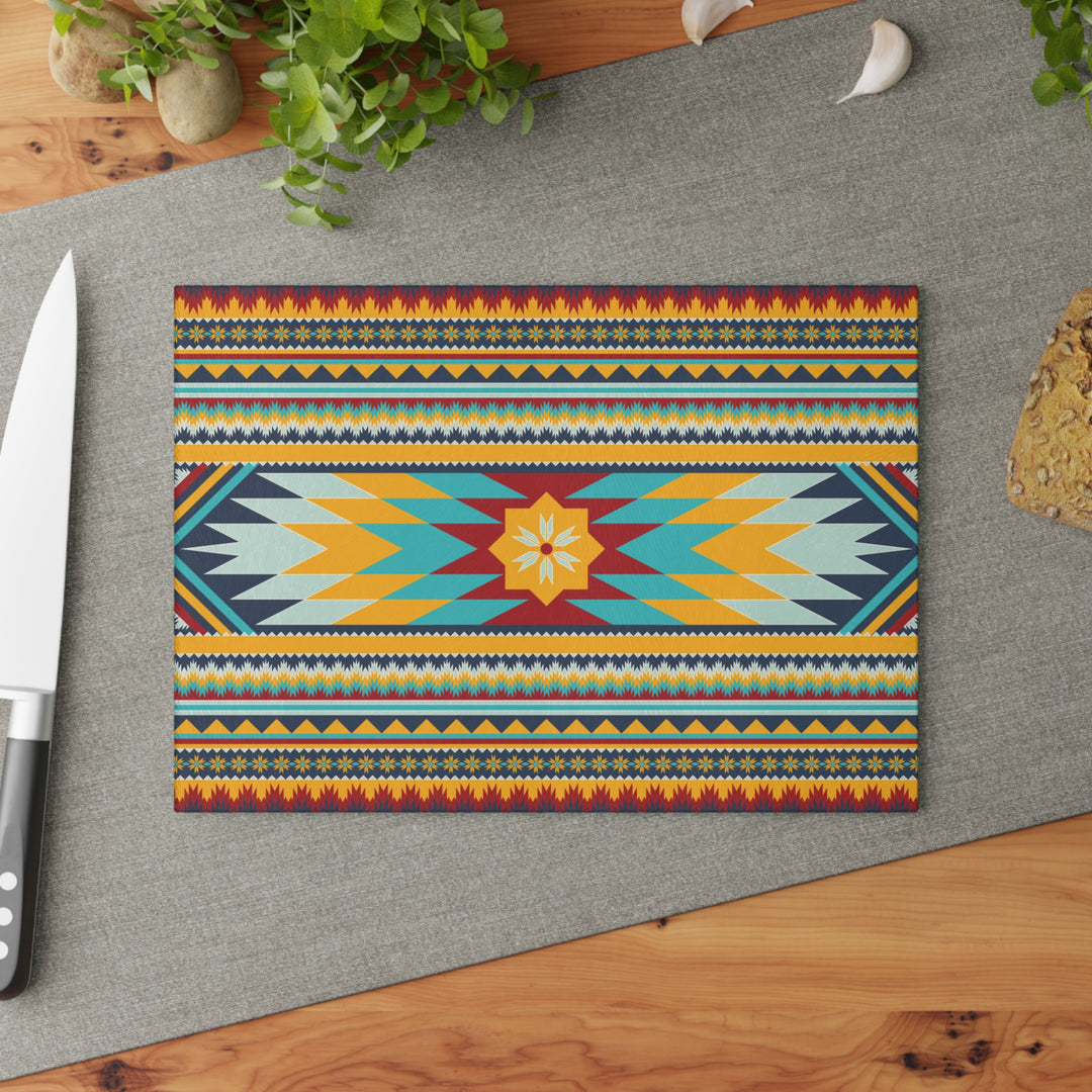 Gold Aztec  - Glass Cutting Board