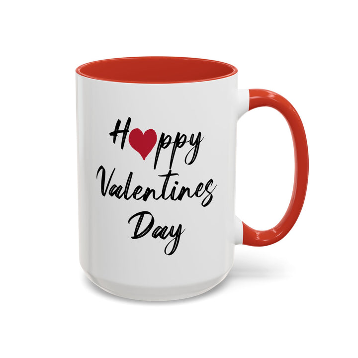 Happy Valentines Day - Accent Coffee Mug (11, 15oz)