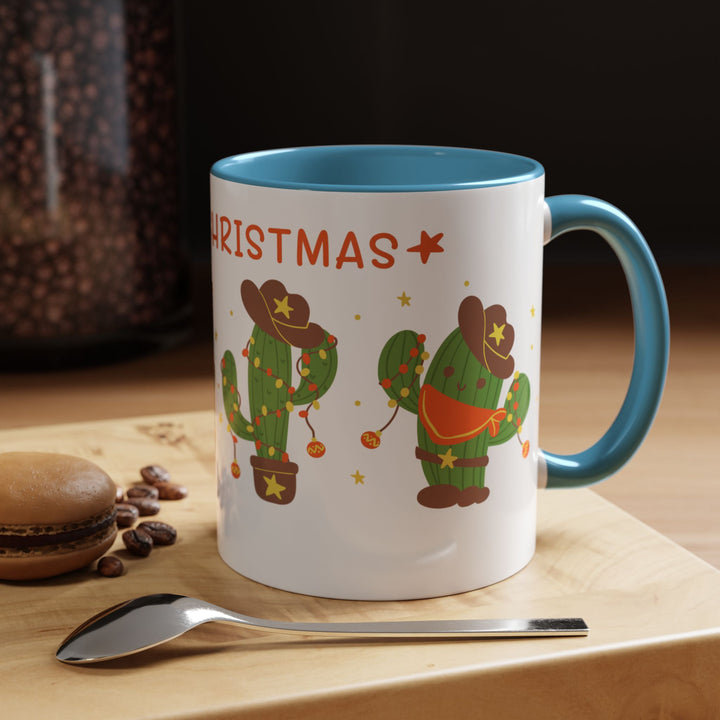 Merry Christmas Cactus -  Accent Coffee Mug (11, 15oz)