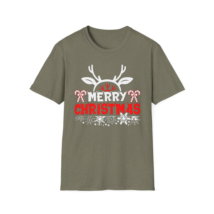 Merry Christmas Antlers - Unisex Softstyle T-Shirt