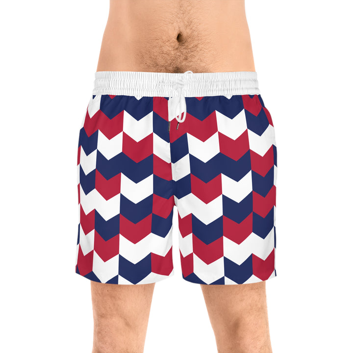 Patriotic Abstract - Men's Mid-Length Swim Shorts (AOP)