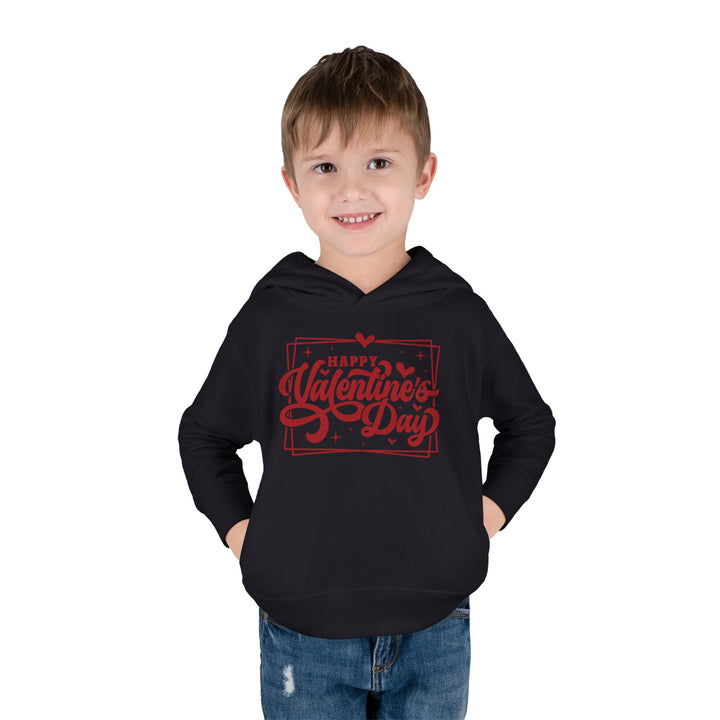 Happy Valentine's Day W/Hearts - Toddler Pullover Fleece Hoodie